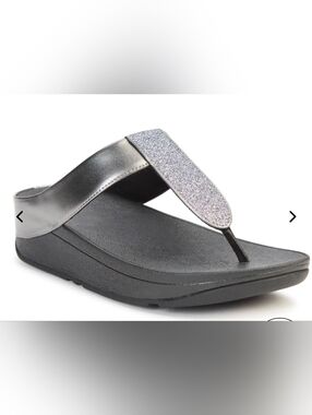 NEW Fitflop Womens Fino Glitterdust Metallic Toe-Post Sandals SZ 7